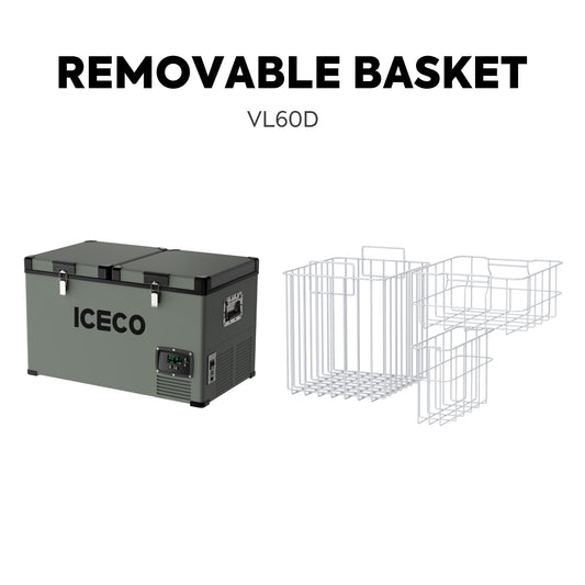 ICECO VL60 olive dual zone fridge freezer side profile