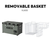ICECO VL60 olive dual zone fridge freezer side profile