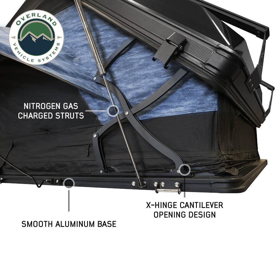 OVS XD Atlas hard shell roof top tent side profile deployed