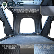 OVS XD K2 interior view with 2-inch memory foam mattress and ceiling storage