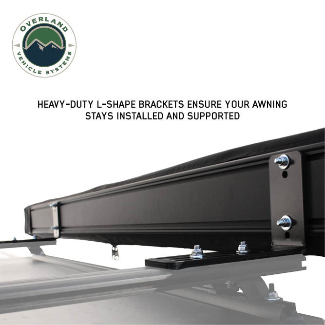 XD Nomadic 90 awning mounting brackets and hardware close-up