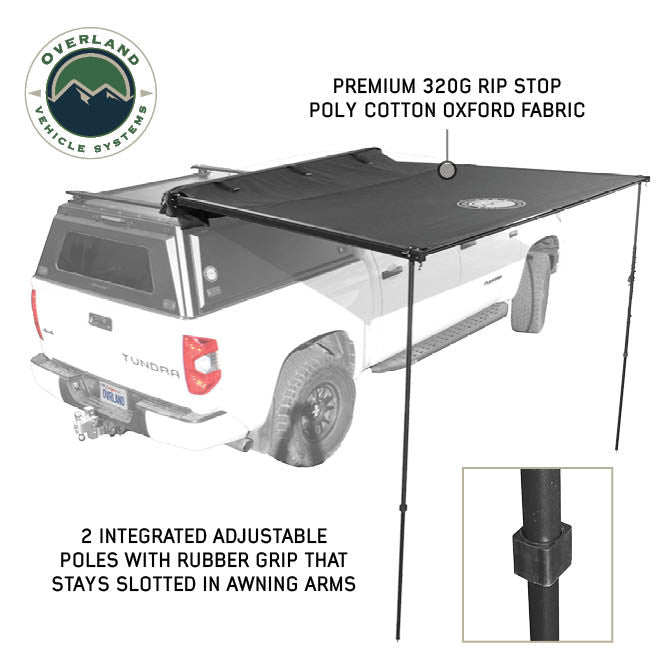 OVS XD Nomadic 90 awning telescoping aluminum support poles detail