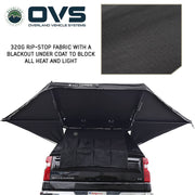 XD Nomadic 315 Degree Awning underside view showing 52 sq ft wraparound coverage