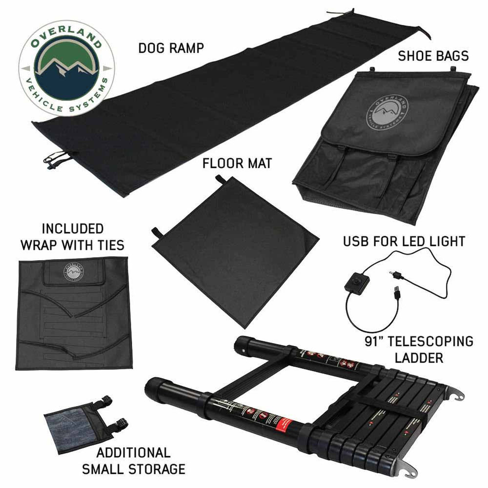 OVS XD Atlas roof top tent included accessories and storage components