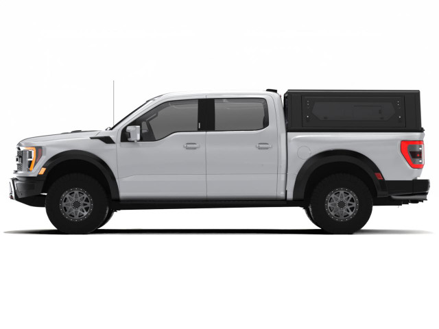 Side View Of The Installed Alu-Cab F150 Contour Canopy W/Side Windows