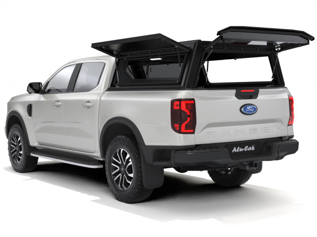 Alu-Cab Ford Ranger Contour Canopy With Sides Opened