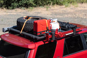 Back Side Of The ARB 4Runner Roof Rack With Gear Mounted On Top