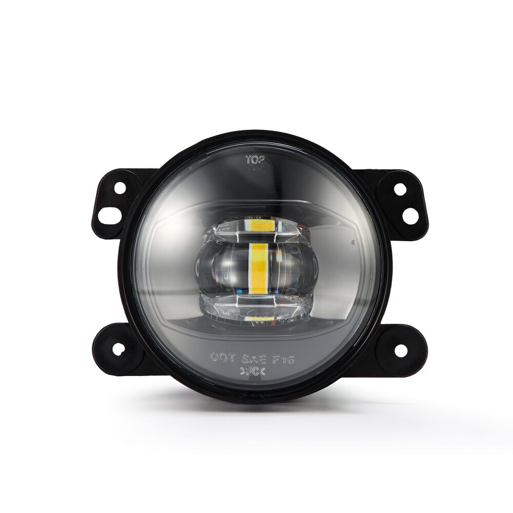 AlphaRex Universal DoubleTap Dual Color LED Projector Fog Lights Single Light Front View