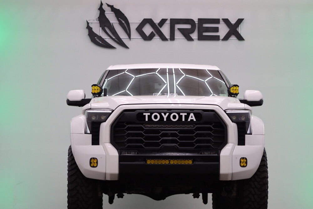 Front View Of The Installed AlphaRex MKII LUXX Tundra/Sequoia Headlights