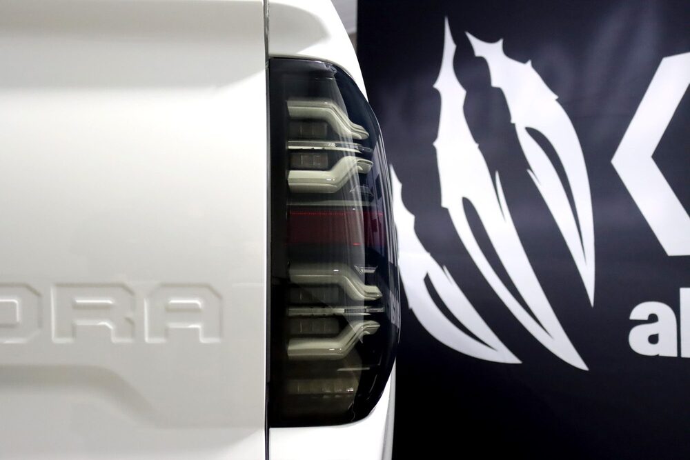 Back View Of The Mounted AlphaRex Tundra LUXX Series LED Tail Lights