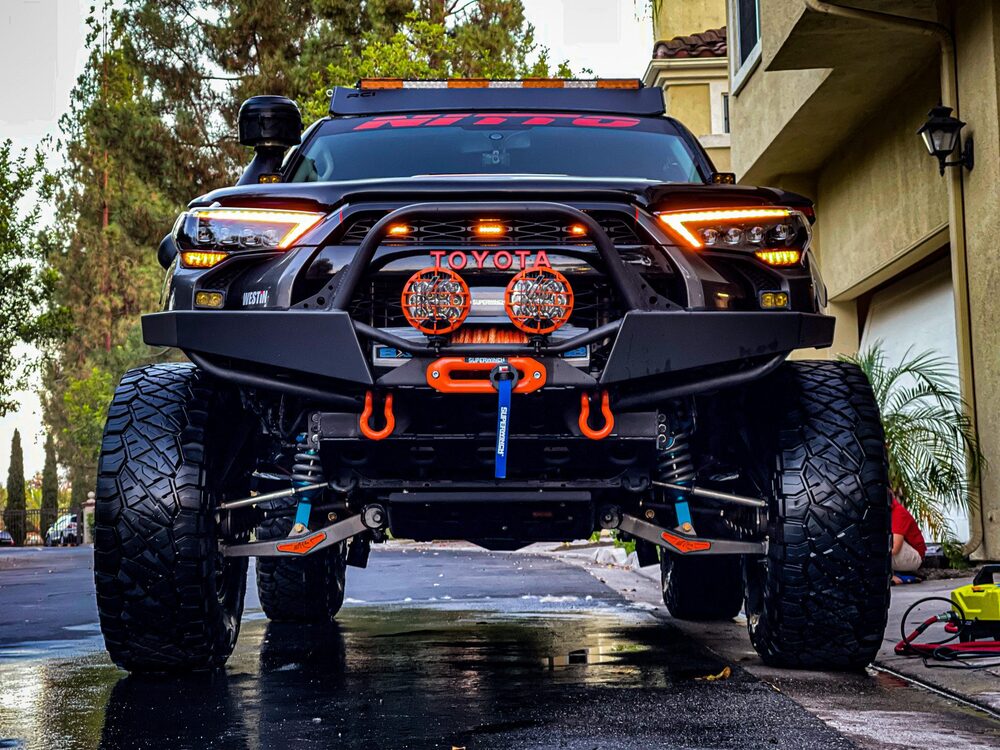 Front View Of The Mounted AlphaRex MKII NOVA Series 4Runner Headlights