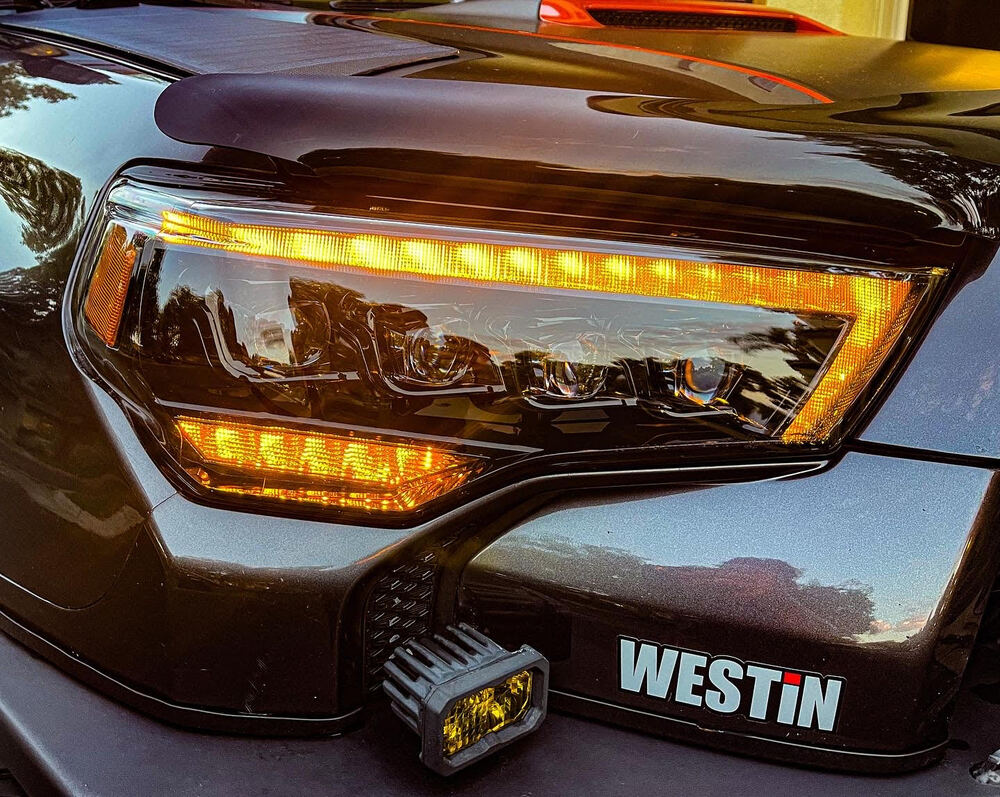 Close Up View Of The Mounted AlphaRex MKII NOVA Series 4Runner Headlights