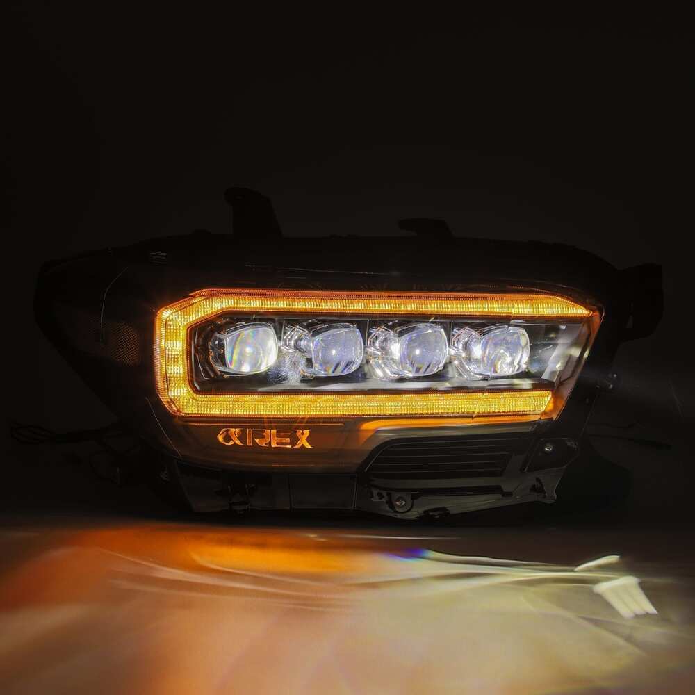 Amber AlphaRex NOVA Series LED Headlights With LEDs Turned On