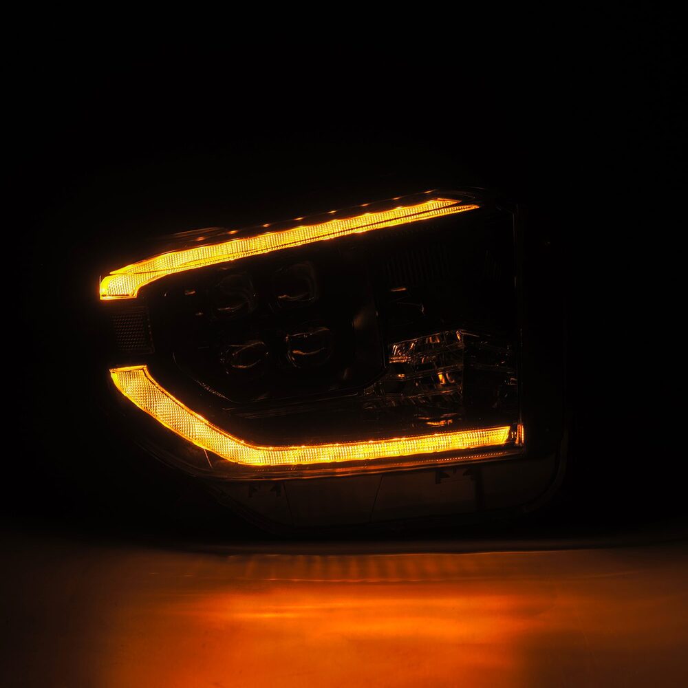 AlphaRex Nova Series Tundra LED Headlights Amber Turned On