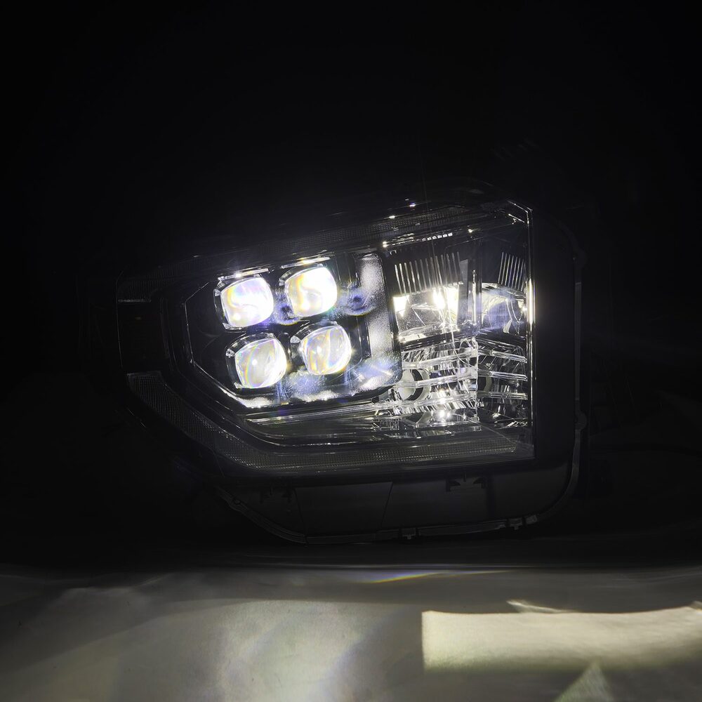 AlphaRex NOVA Series Tundra LED Headlights Turned On LED