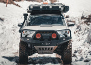 Front View Of The Mounted Backwoods 5th Gen 4Runner Front Bumper Bull Bar