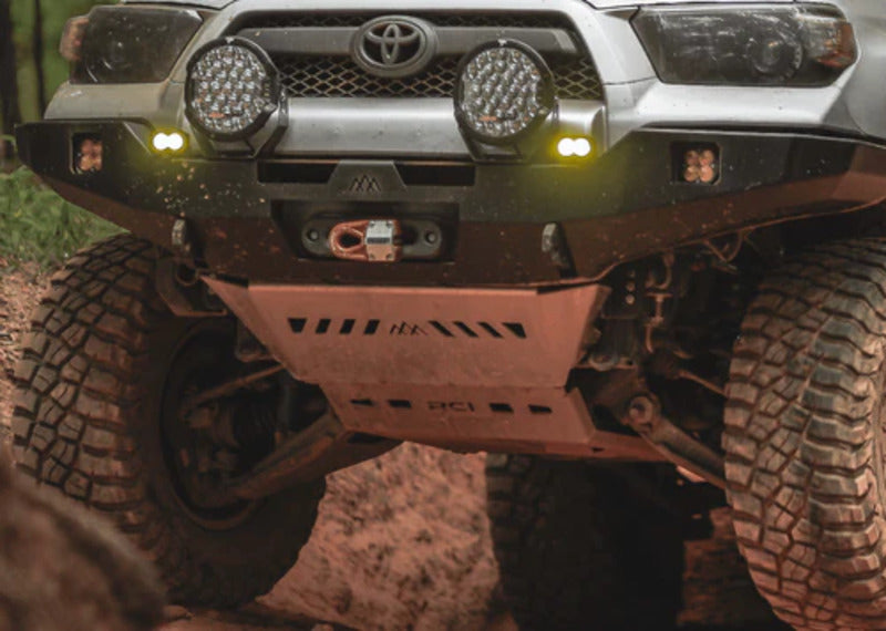 Front View Of The Backwoods 5th Gen 4Runner Aluminum Connector Skid Plate