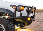 Side profile of hybrid aluminum and steel bumper