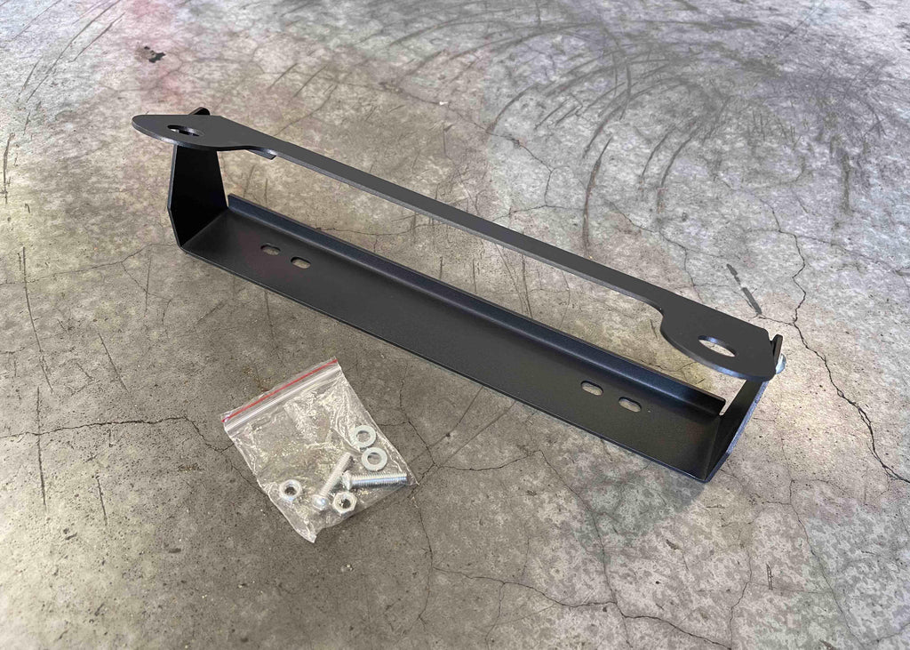 Flip Up License Plate Bracket Holder for hawse fairlead equipped Backwoods Adventure Mods Hi-Lite series off road front bumpers