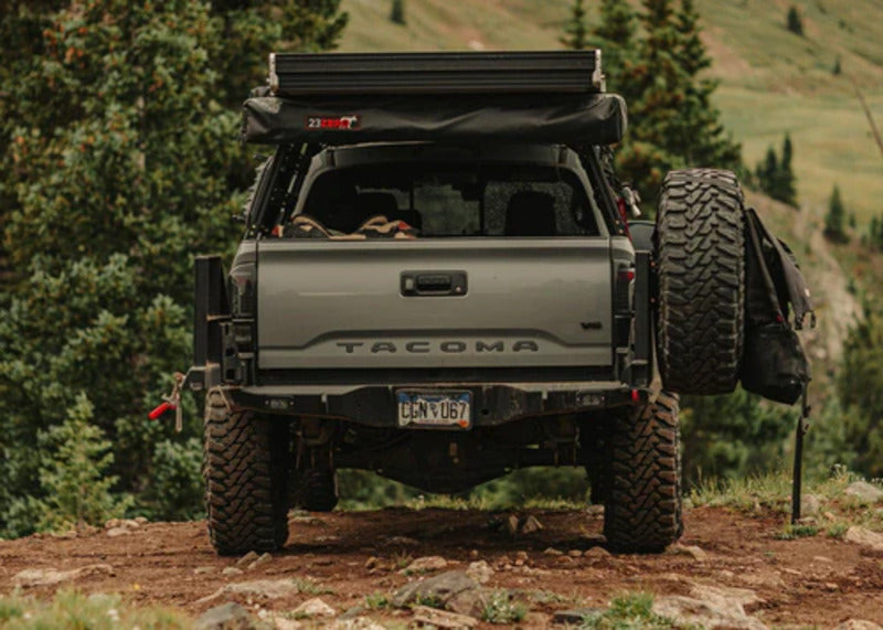 Backwoods 3rd Gen Tacoma Dual Swing Out Rear Bumper With Opened Doors