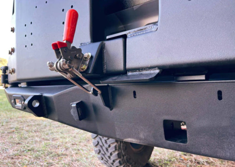 Backwoods 3rd Gen Tacoma Dual Swing Out Rear Bumper Close Up View