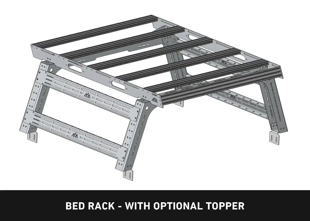 Backwoods Toyota Tacoma Overland Bed Rack with DRIFTR Topper cargo storage