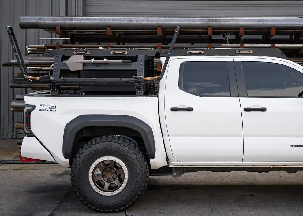Backwoods Toyota Tacoma Overland Bed Rack side profile view