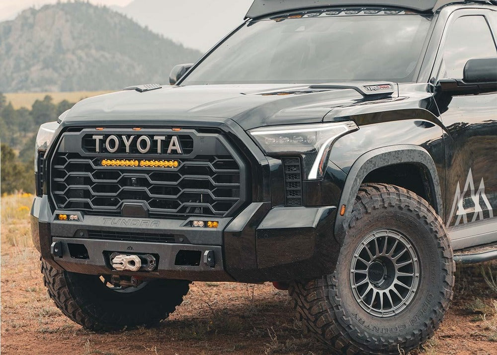 Side View Of The Mounted Backwoods Tundra Scout Front Bumper