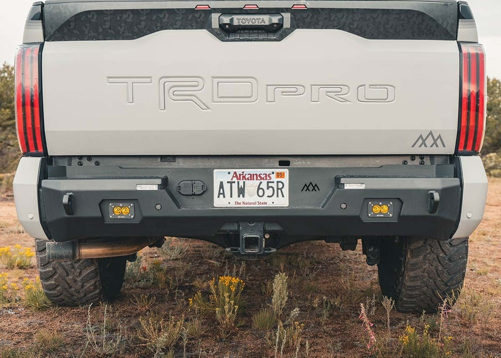 Front View Of The Mounted Backwoods 3rd Gen Tundra Rear Bumper