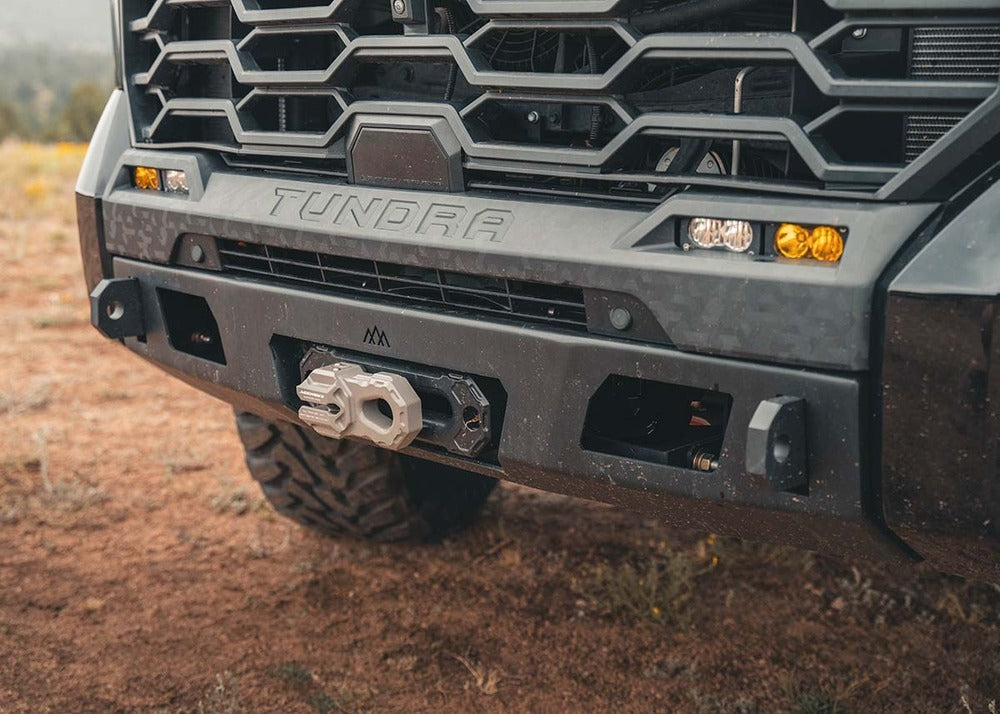 Mounted Winch On The Backwoods Tundra Scout Front Bumper