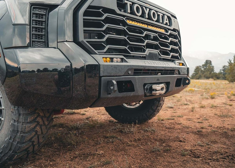 Backwoods Tundra Scout Front Bumper With A Mounted Winch