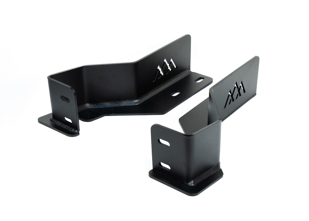 Heavy-duty frame bumper mounting brackets included in the Backwoods Adventure Mods Tacoma Ultimate Off Road Kit for 3rd Gen Toyota Tacoma