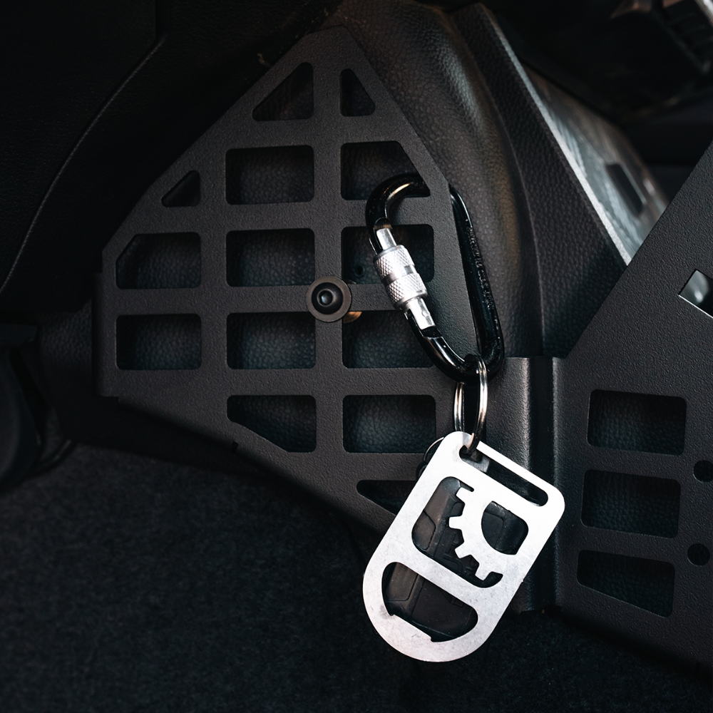 Cali Raised 4Runner Center Console MOLLE Panel With an Accessory Attached 