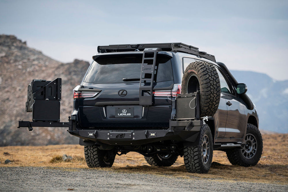 CBI Lexus LX570 Rear Bumper With Swing Arms Open