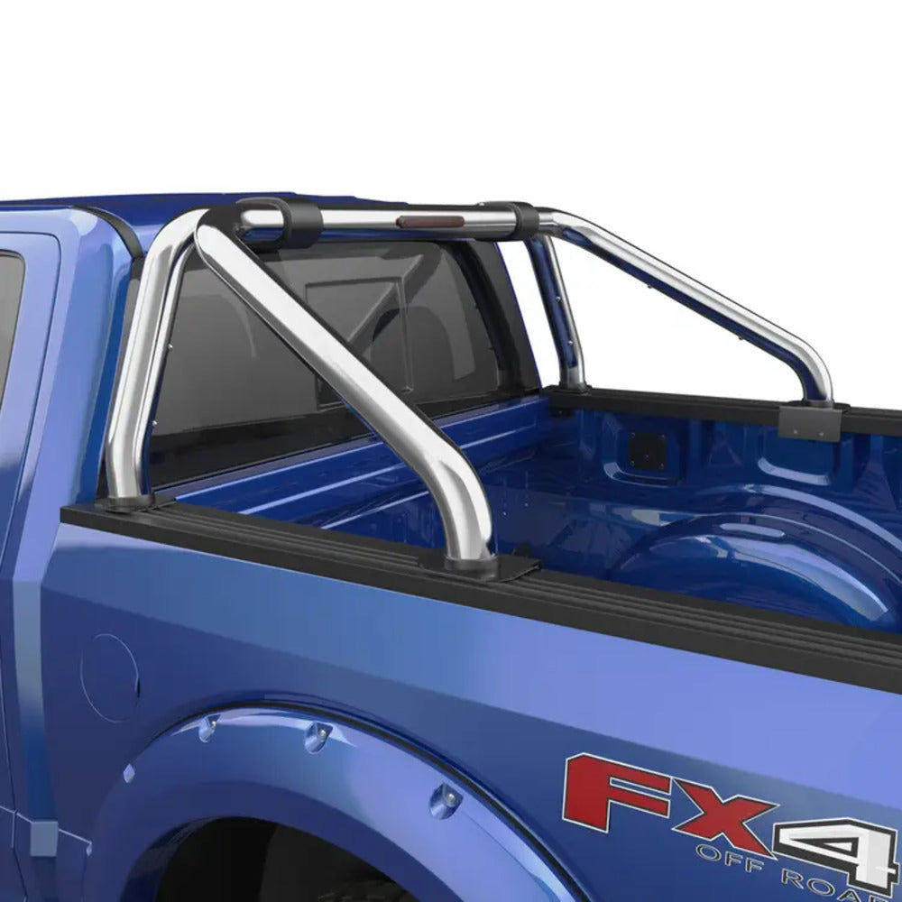 Side Close Up View Of The EGR Stainless Steel Polished F150 Sport Bar