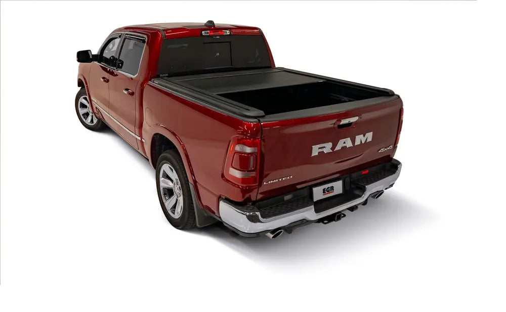 EGR RollTrac Electric Retractable Bed Cover For RAM Half Opened