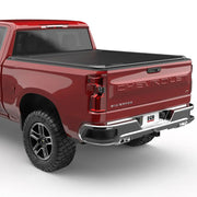 Side View Of The EGR RollTrac Manual Retractable Bed Cover Mounted On A Chevy
