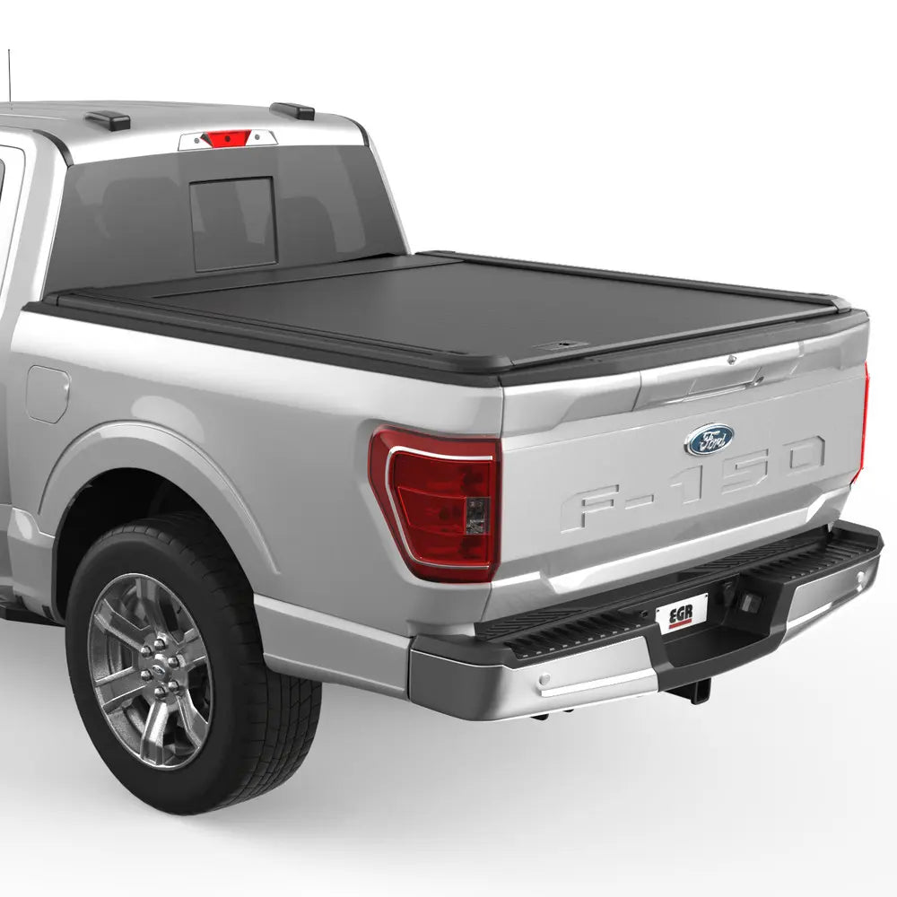 Side View Of The EGR RollTrac F150 Manual Retractable Bed Cover