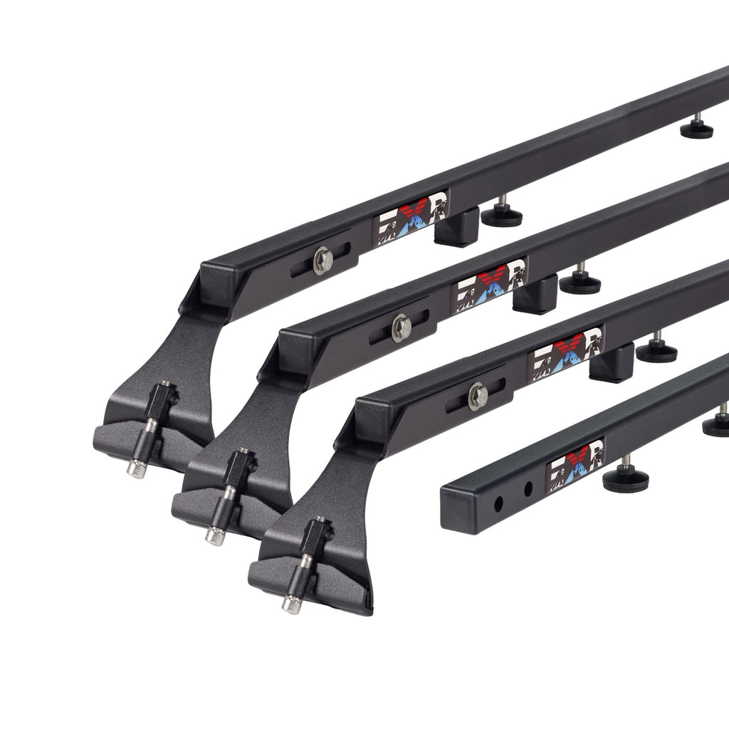 EXR OVERLANDER ROOF RACK, 4 Heavy Duty xBars for TENTs, NO DRILLING, fits Jeep Wrangler JKU 4Dr (EXR8201)