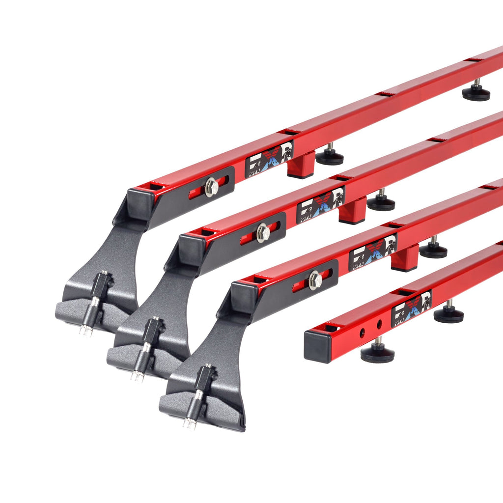 EXR OVERLANDER ROOF RACK, 4 Heavy Duty xBars for TENTs, NO DRILLING, fits Jeep Wrangler JKU 4Dr (EXR8201)