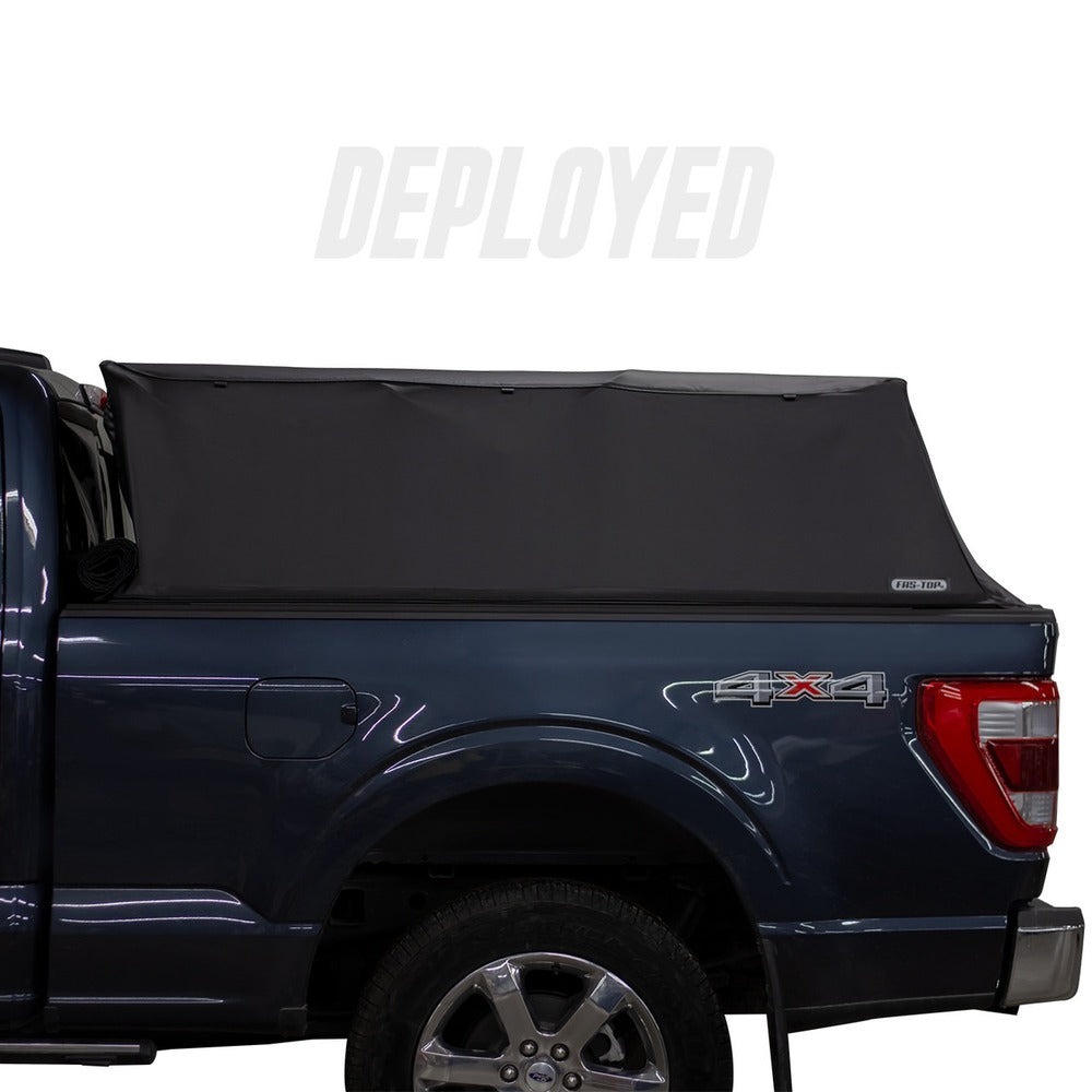 Side View Of The Installed Fas-Top Traveler Truck Tonneau & Topper For Chevy