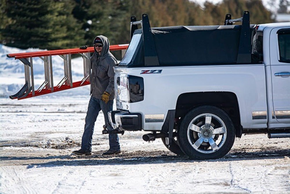 Side View Of The Installed Fas-Top Traveler Truck Tonneau & Topper For Chevy