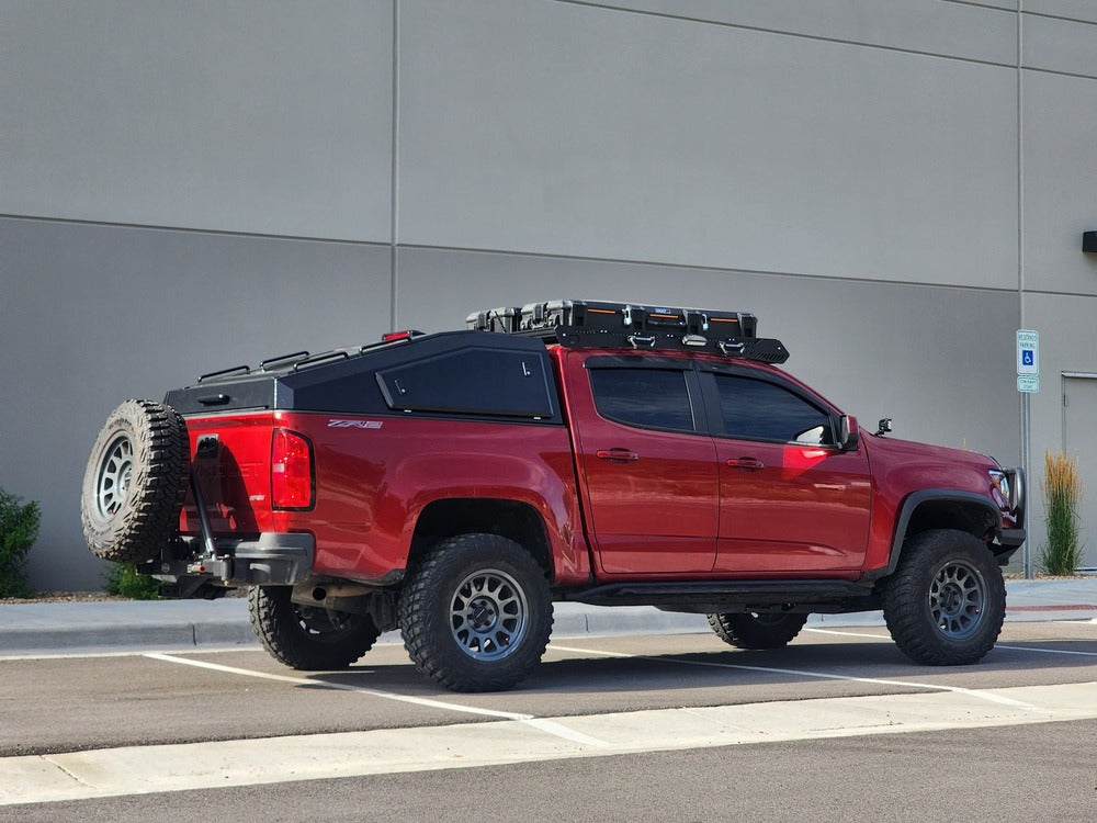 Side View Of The Installed GAIA Campers Colorado/Canyon Shadow Top Truck Cap