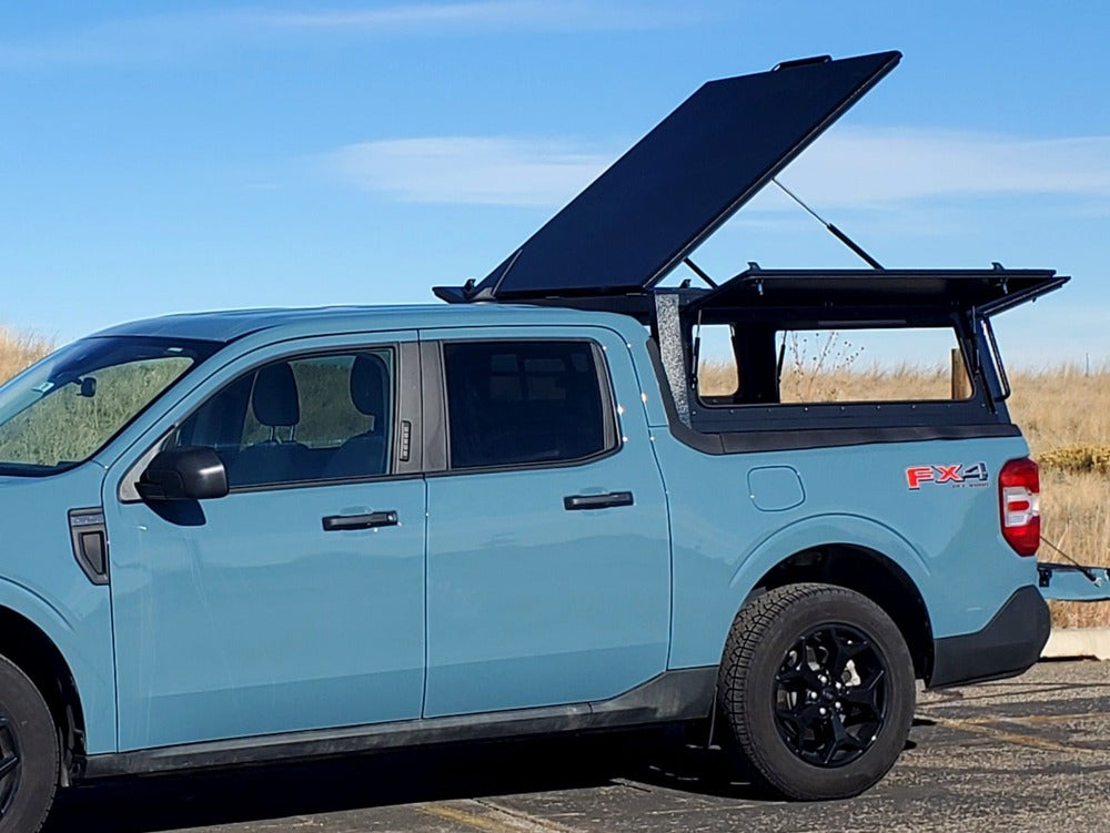 GAIA Campers Ford Maverick Truck Cap With Side Doors Open