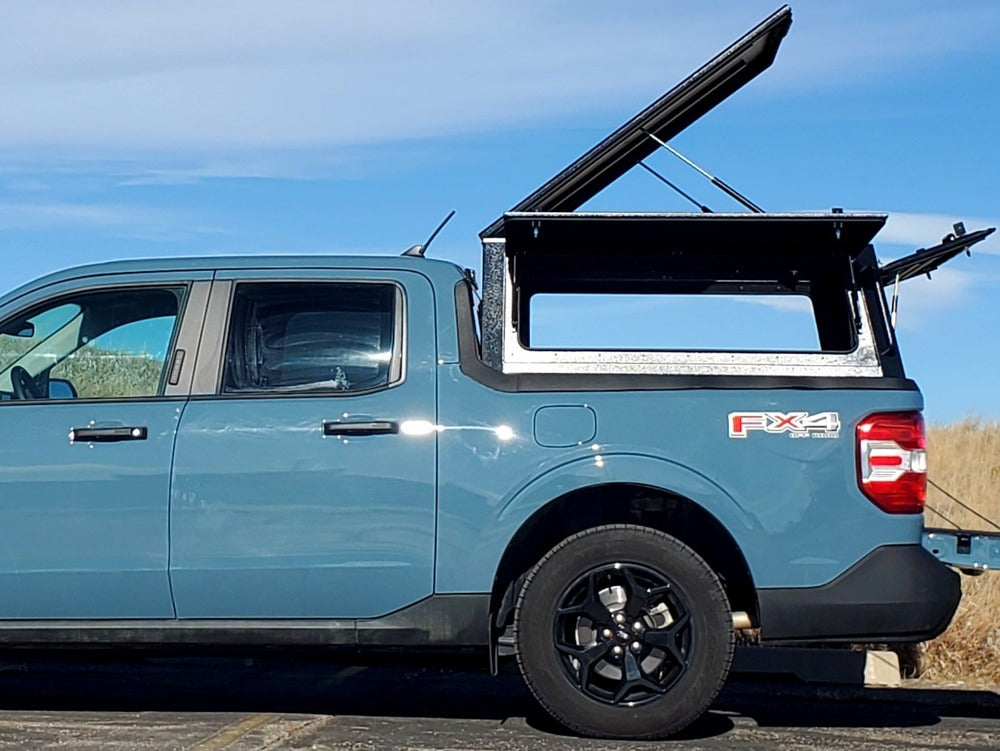 Side View Of The GAIA Campers Ford Maverick Truck Cap