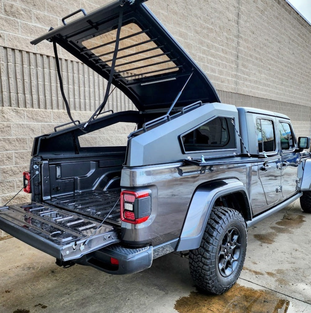 All Doors Opened On The GAIA Campers  Gladiator Shadow Top Truck Cap