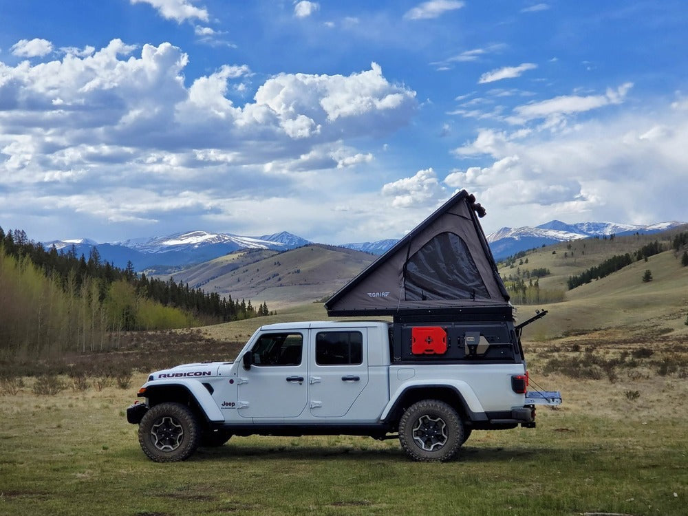 Side View Of The Deployed GAIA Campers Jeep Gladiator Camper