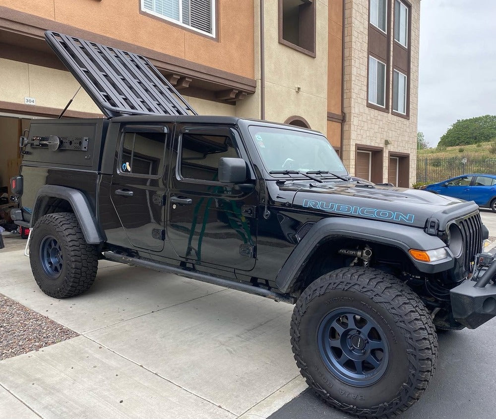 GAIA Campers Jeep Gladiator Truck Cap With A Roof Rack Mounted