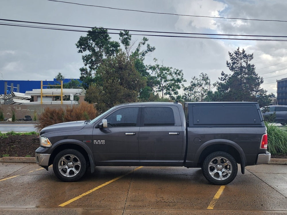 Side View Of The Installed GAIA Campers RAM 1500 Truck Cap