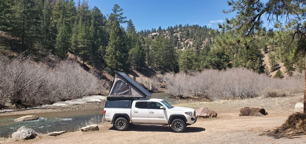 GAIA Campers Toyota Tacoma Camper Deployed In Nature